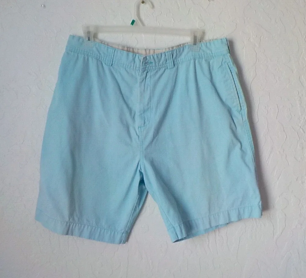 Caribbean Joe Men size 40 Blue Teal Denim Shorts Bermudas 100% Cotton Weekend